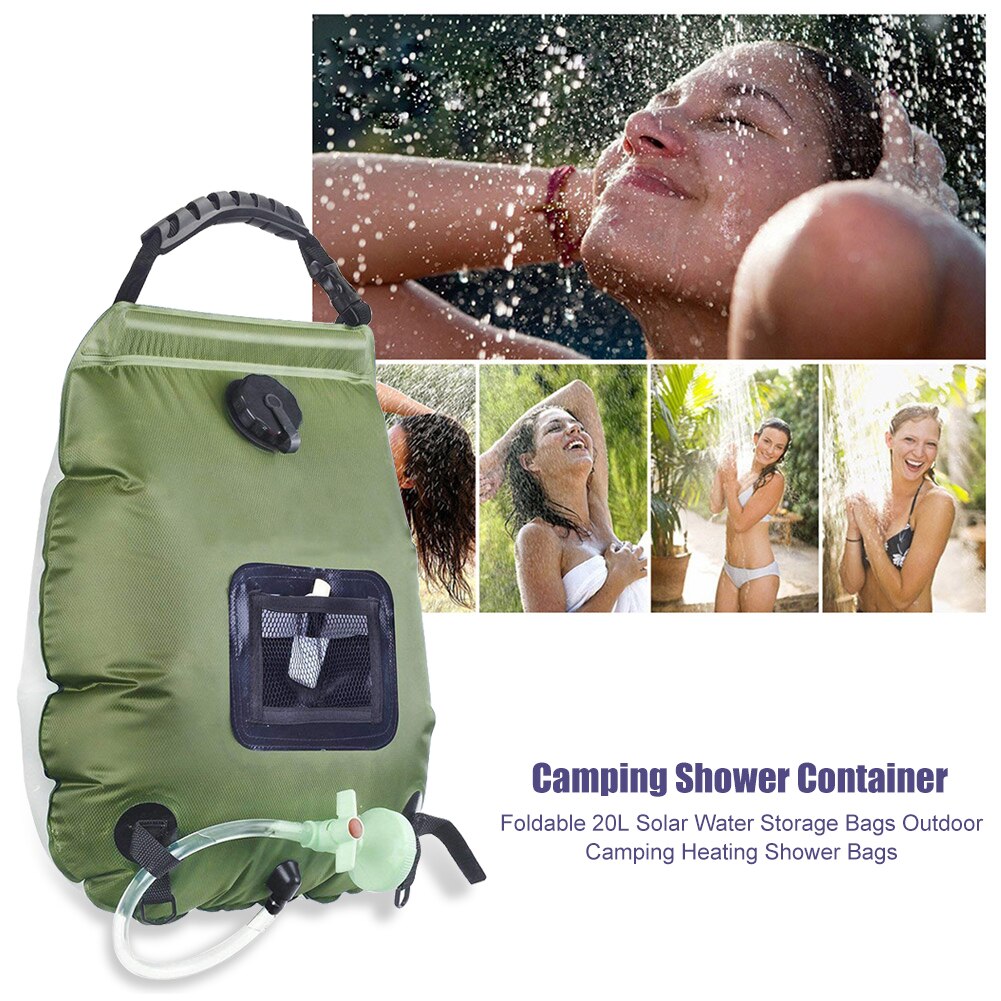 Portable Shower 20L Sun absorbs heat Water Storage Bags Outdoor Camping Hiking Heating Shower Bathing Bags Heating Shower Bags
