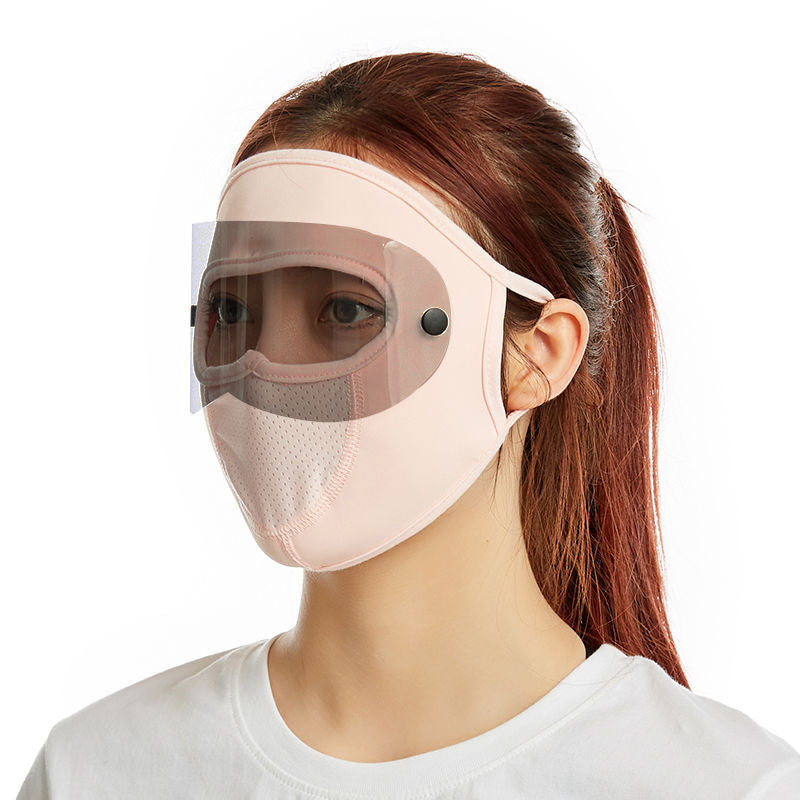 Nuevas gafas Máscara de protección solar Gafas de sol Lente Máscara de protección solar Cubierta de cara completa Máscara de polvo a prueba de viento