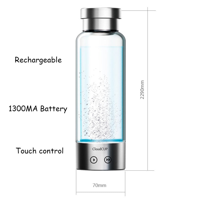 Ionizador de vaso de agua rico en hidrógeno de calidad de 480ml, fabricante/generador, dos modos, súper antioxidantes, botella de hidrógeno ORP