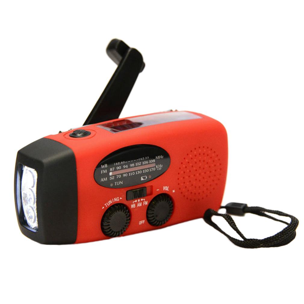 Portable Outdoor Tool Emergency Hand Crank Generator Solar AM/FM/WB Radio Flashlight Charger