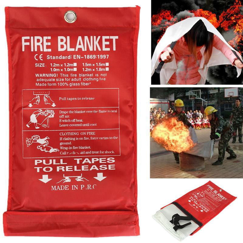 Fire Blanket 1x1m Emergency Survival Safety Fires Glass Fiber Clothing 0.45mm PRE Emergency Survival Fire Shelter Fire Blanket