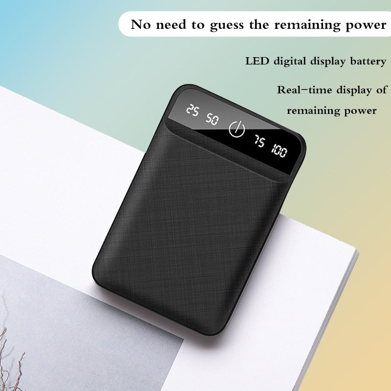 20000mAh Mini Charger Portable Two-way Fast Charging Power Bank Digital Display External Battery for iPhone Xiaomi Samsung