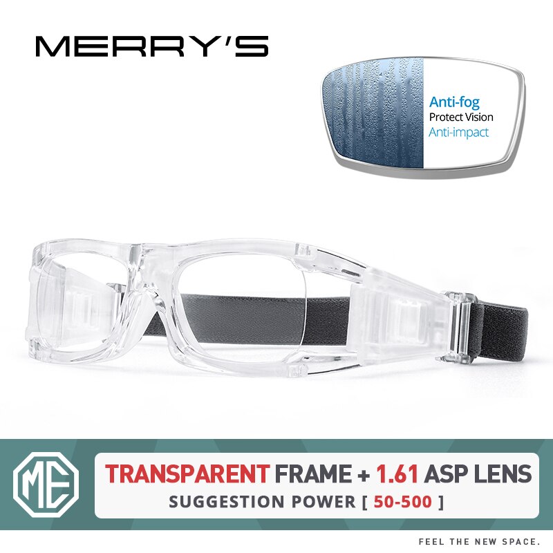 Diseño MERRYS para hombre, montura de gafas deportivas para baloncesto, fútbol, ​​deportes al aire libre, gafas graduadas, antivaho, antiimpacto S3035