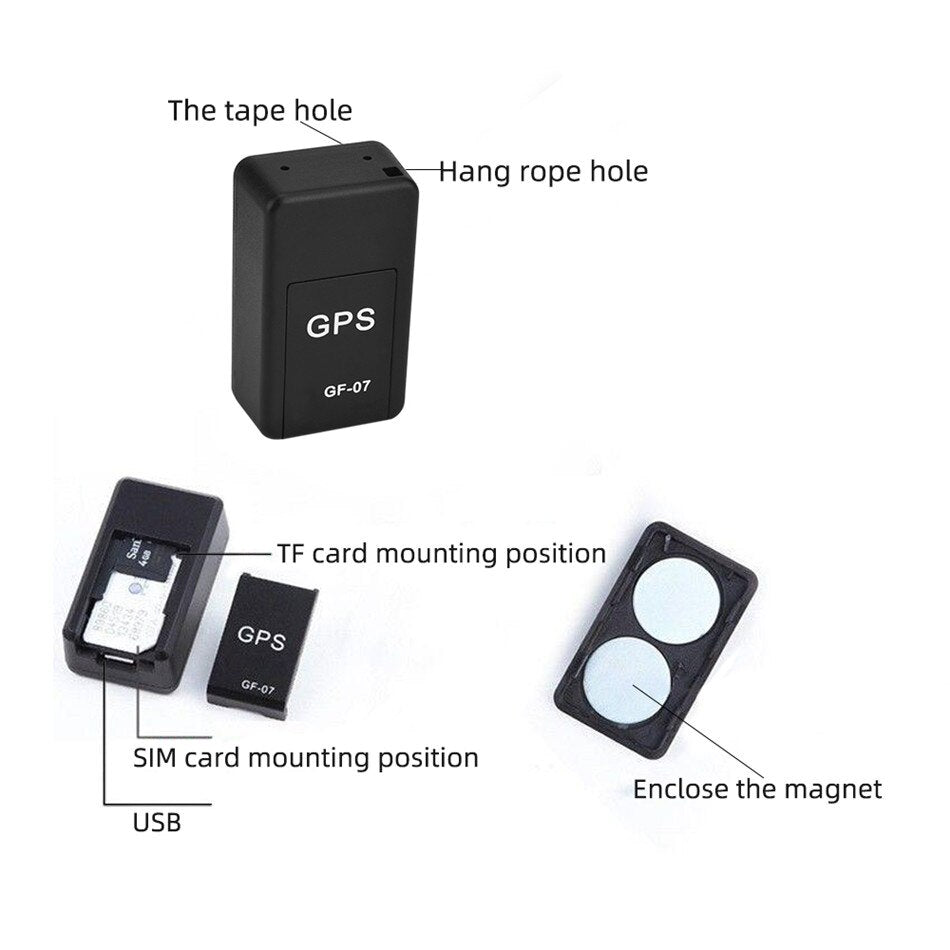 Mini GPS Pet Tracker Car GPS Location Tracker Vehicle Car Anti-theft Child Anti-Lost Recording Tracking Device Location Trackers