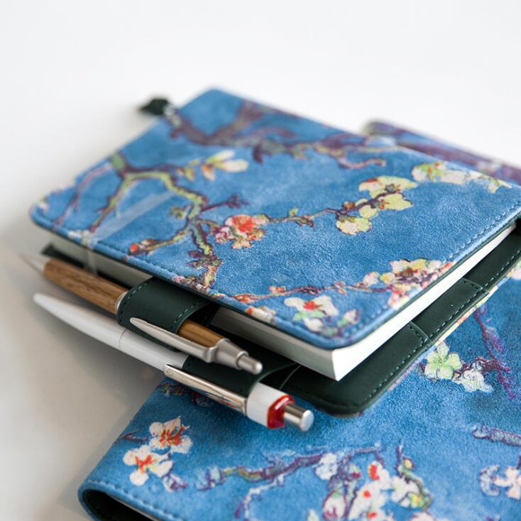Sharkbang A5 A6 Van Gogh cubierta de tela cuaderno recargable y planificador de diarios tapa dura Bullet Agenda escuela papelería regalo