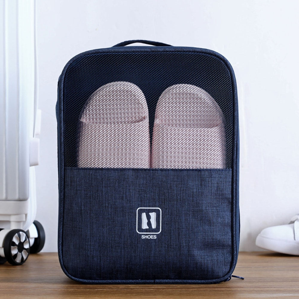 3 Layers Travel Shoe Bag Portable Organizer Storage Pack Bag 3 Pairs Shoes Fit For Trolley Case Travelling Luggage Handbag XA48C