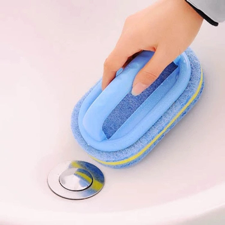 Kitchen Cleaning Bathroom Toilet Kitchen Glass Wall Cleaning Bath Brush Plastic Handle Sponge Bath Bottom Cleaning Tools
