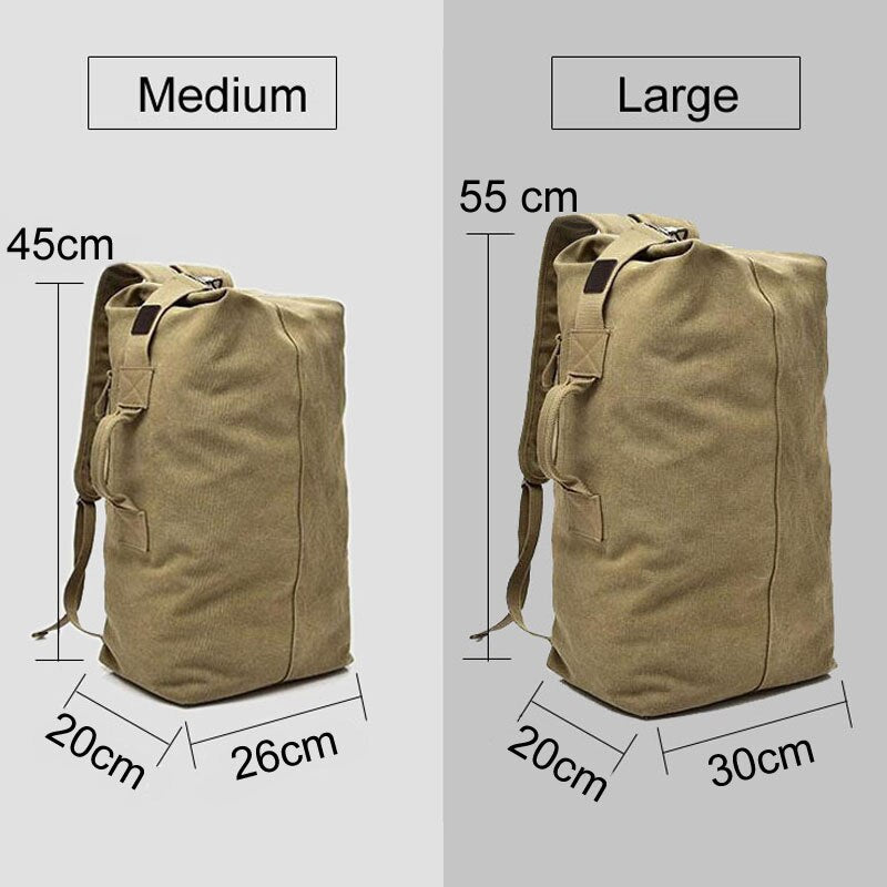 Mochilas de lona para hombre, bolsa de viaje de montañismo con cubo multiusos, bolsos de hombro grandes, bolso de mano plegable de viaje del ejército para hombre XA1934