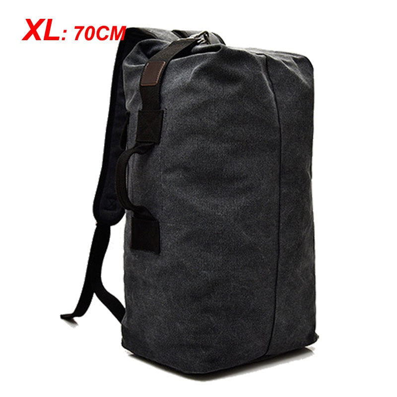 Men Travel Bag Mountaineering Backpack Male Canvas Large Capacity Bucket Shoulder Bags For Boys Man Army Rucksack Mochila XA33ZC