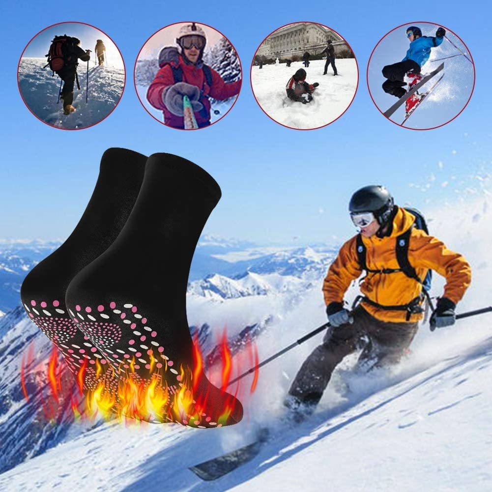 Calcetines calefactables, calcetines autocalentables para hombres y mujeres, masaje anticongelante para pesca, camping, senderismo, esquí y calentador de pies