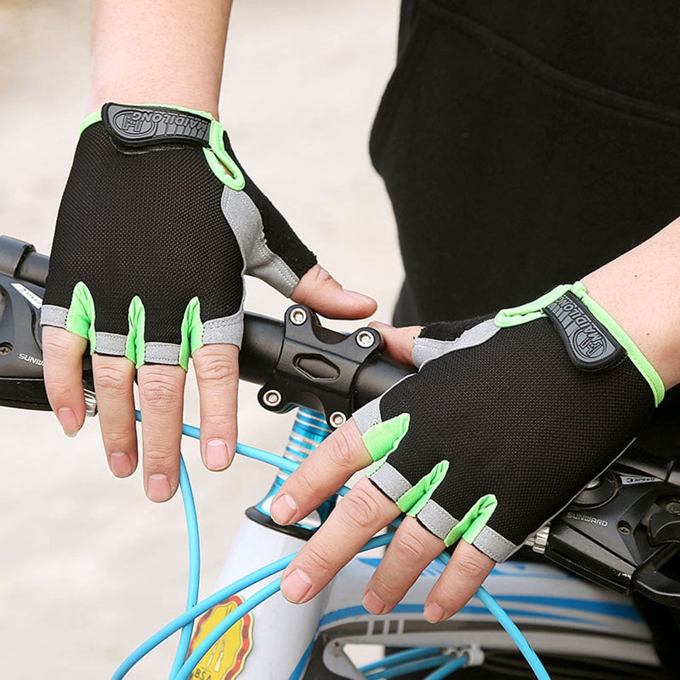 Silicone Anti-slip Anti-sweat Cycling Gloves Men Women Half Finger Gloves Breathable Anti-shock Sports Bike Bicycle Glove D40