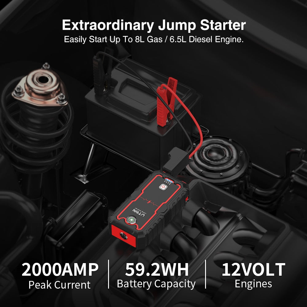 Utrai 2000A Jump Starter Power Bank Starting Device Car Battery Starters Emergency Charger For 12v Engine Starter