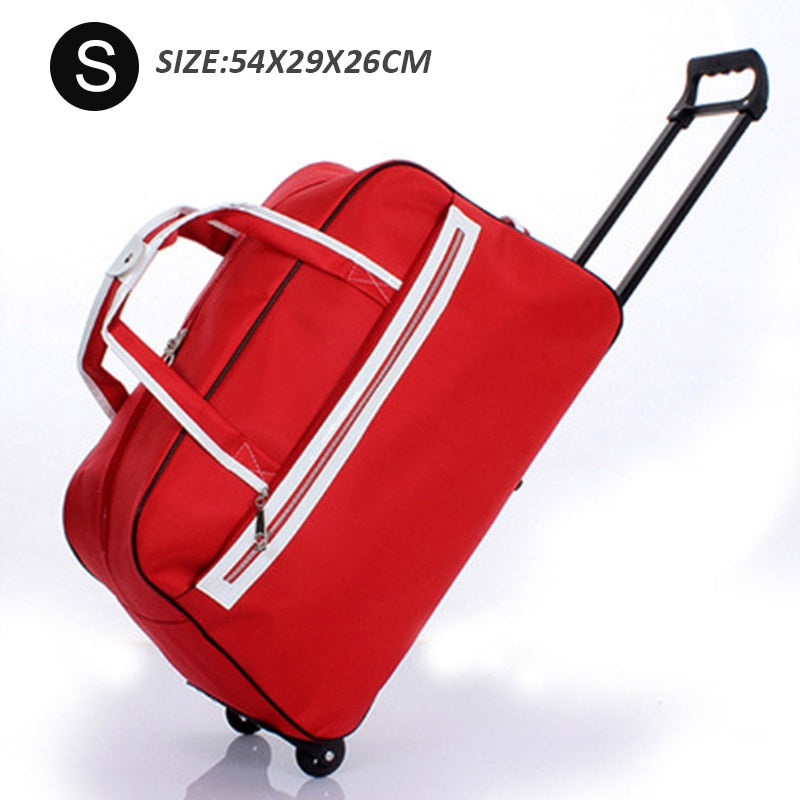 Striped Carry-Ons Bag Waterproof Nylon Trolly Bag For Traveling Men Travel Bags Foldable Cabin Suitcase With Wheels XA225C