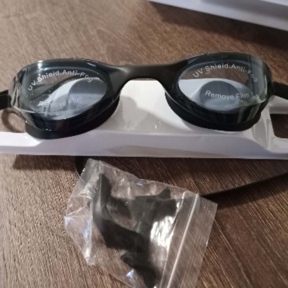 COPOZZ profesional impermeable chapado transparente doble antivaho gafas de natación Anti-UV hombres mujeres gafas de natación con estuche