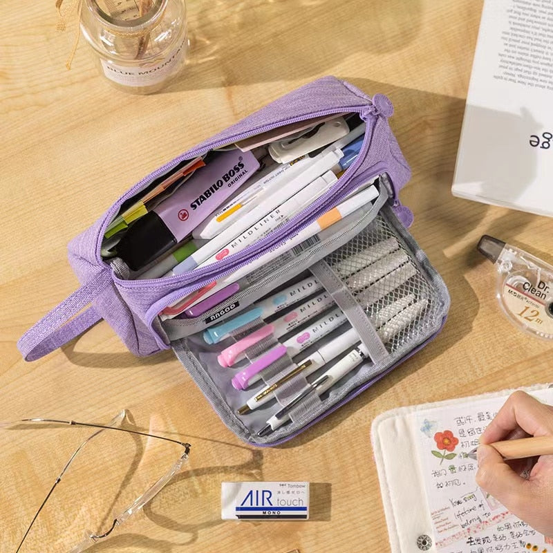 Large Capacity Pencil Case Students Stationery Pen Storage School Supplies Pen Box Pencil Cases Bags Office Stationary Supplies