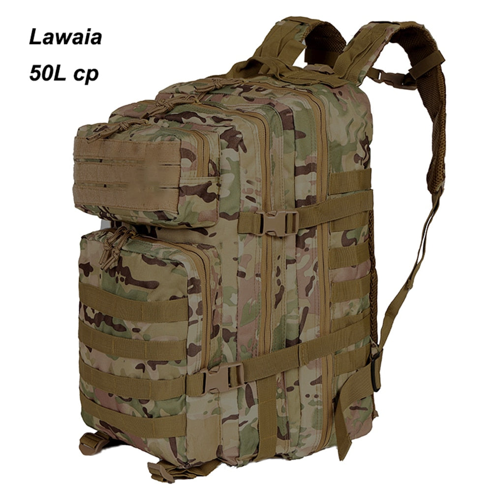 Lawaia Hunting Backpack Outdoor Military Rucksacks Tactical Sports Camping Hiking 50L 1000D Nylon Waterproof Trekking Backpack