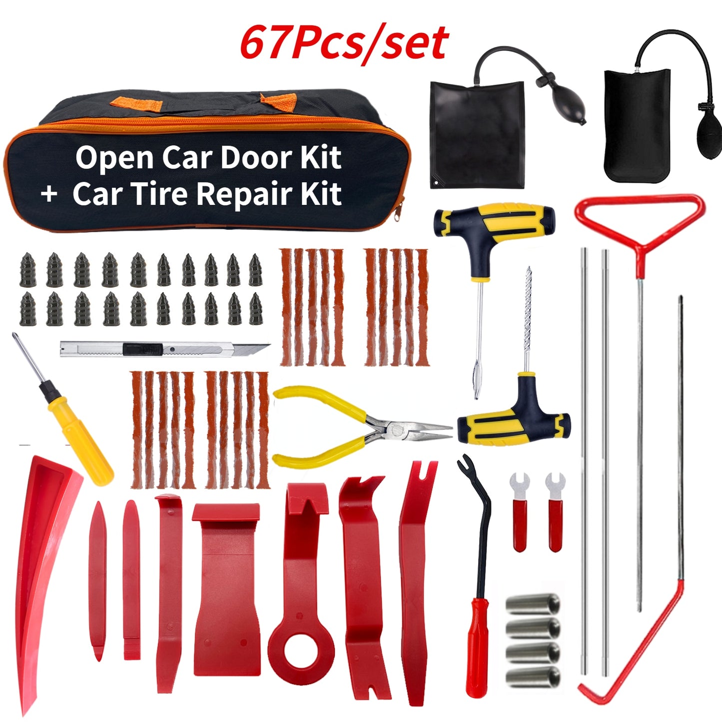 New Car Wedge Pump Locksmith Thickened Door Repair Air Cushion Emergency Open Unlock Tool Kit With Long Reach Grabber