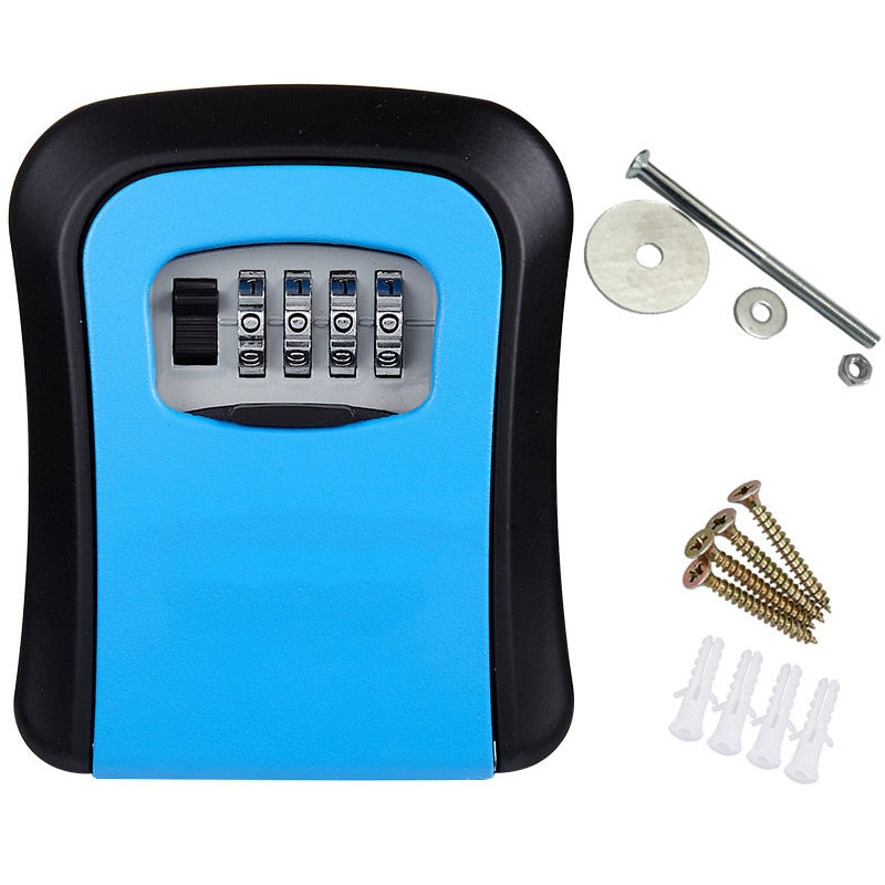 Caja organizadora de almacenamiento de llaves de montaje en pared, combinación de 4 dígitos, contraseña, código de seguridad, bloqueo sin llave, caja de seguridad para llaves de casa, caja de plástico