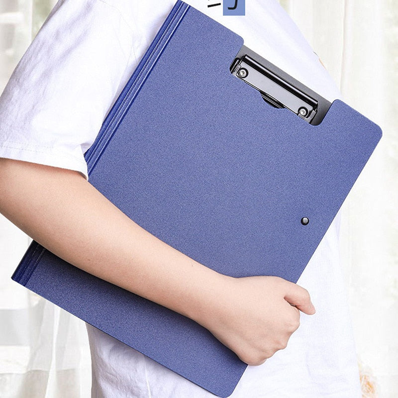 A4 File Folder Clipboard Writing Pad Memo Clip Board Double Clips Test Paper Storage Organizer School Supplies Office Stationary