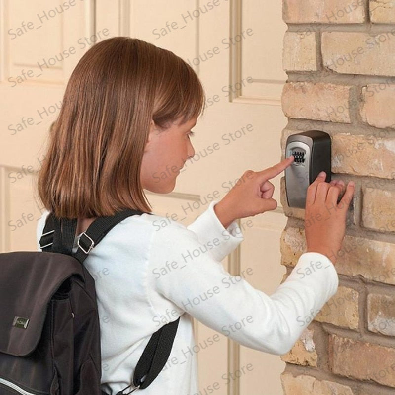 Caja organizadora de almacenamiento de llaves de montaje en pared, combinación de 4 dígitos, contraseña, protección de seguridad, bloqueo de código, caja de seguridad para el hogar