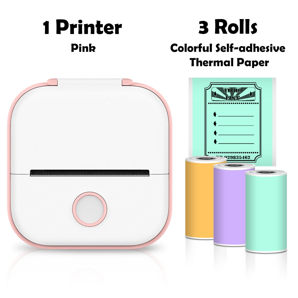 Mini impresora Phomemo T02, impresora portátil, pegatina de impresión térmica, impresora inalámbrica de bolsillo sin tinta, impresora de etiquetas autoadhesivas