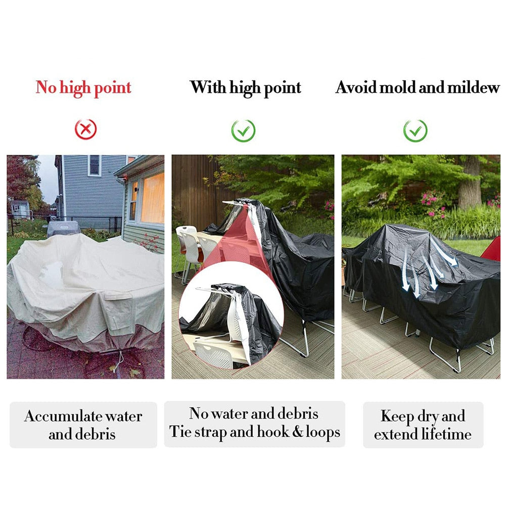 Outdoor Waterproof Garden Furniture Covers Patio Rain Snow Garden Cover for Table Sofa Chair Gray Big
