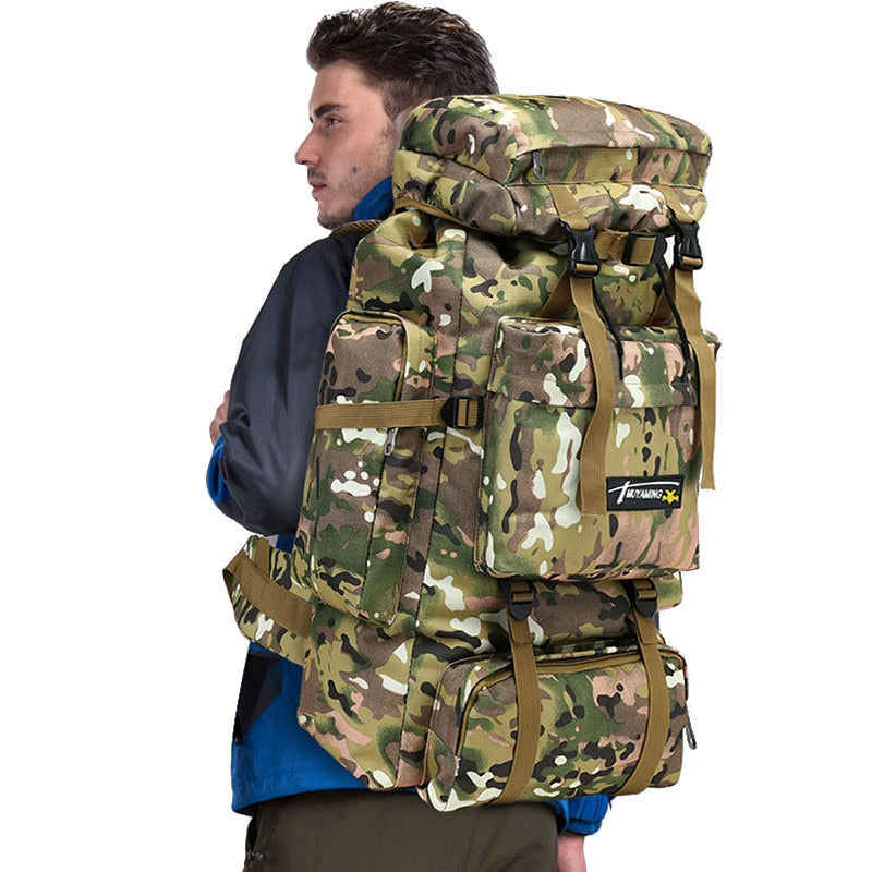 Mochila de gran capacidad de 70L, mochila táctica militar Molle impermeable de nailon para hombres, mochila para viajes de senderismo