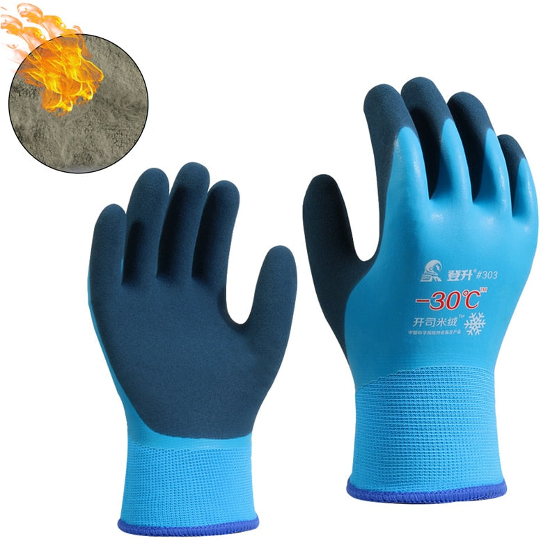 -30 grados pesca guantes de trabajo térmicos a prueba de frío almacenamiento en frío anticongelante desgaste Unisex a prueba de viento baja temperatura deporte al aire libre