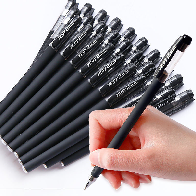 10 unidades/juego de bolígrafo neutral negro, bolígrafo negro para firma de oficina de examen de estudiante, suministros estacionarios bonitos, bolígrafo de Gel